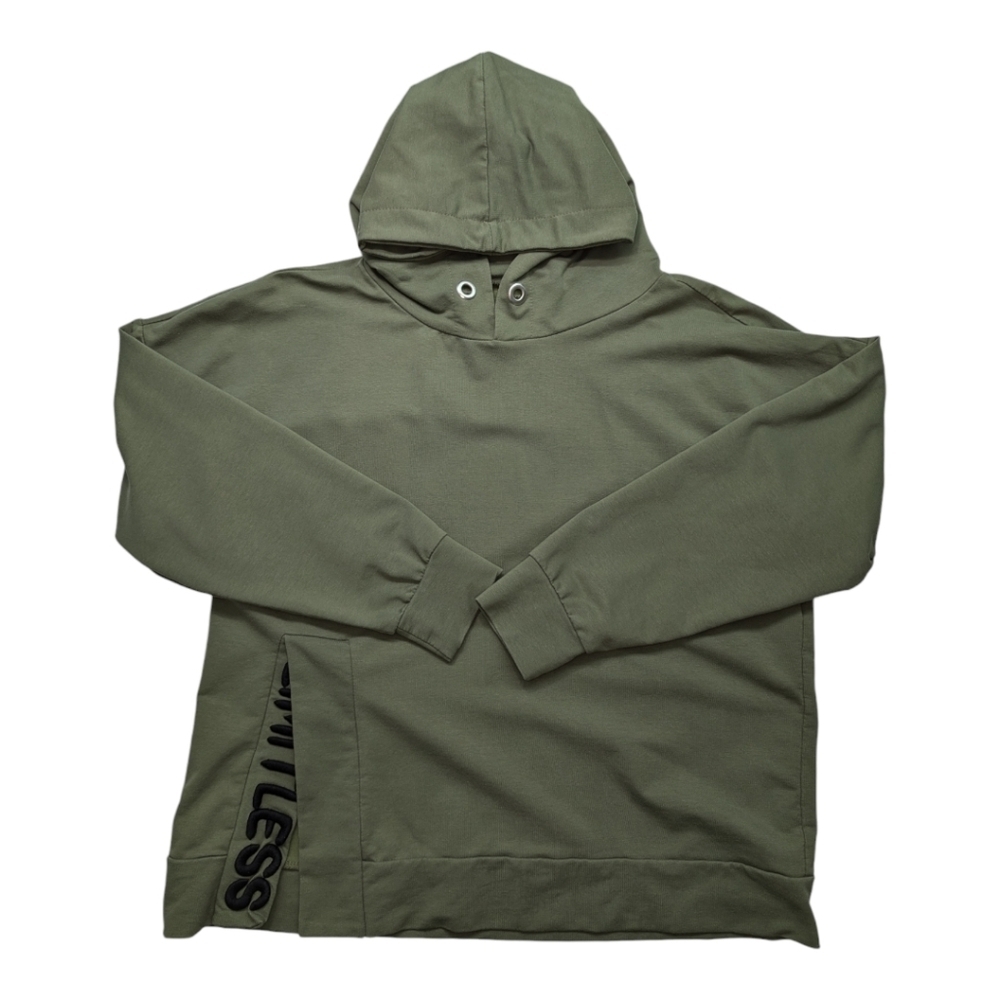 Limitless Spellout Hooded Sweatshirt Army Green Med
